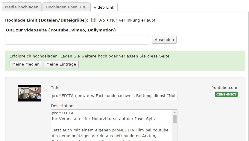 Notarztkurs Video hochgeladen